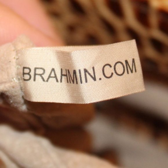 **AUTHENTIC** BRAHMIN MINI QUINN LEATHER CROSSBODY BUCKET BAG TOASTED ALMOND - Picture 9 of 9